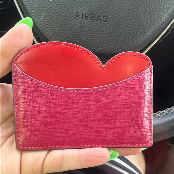 Kate Spade Red and Pink Heart Card Holder - Picture 2 of 7